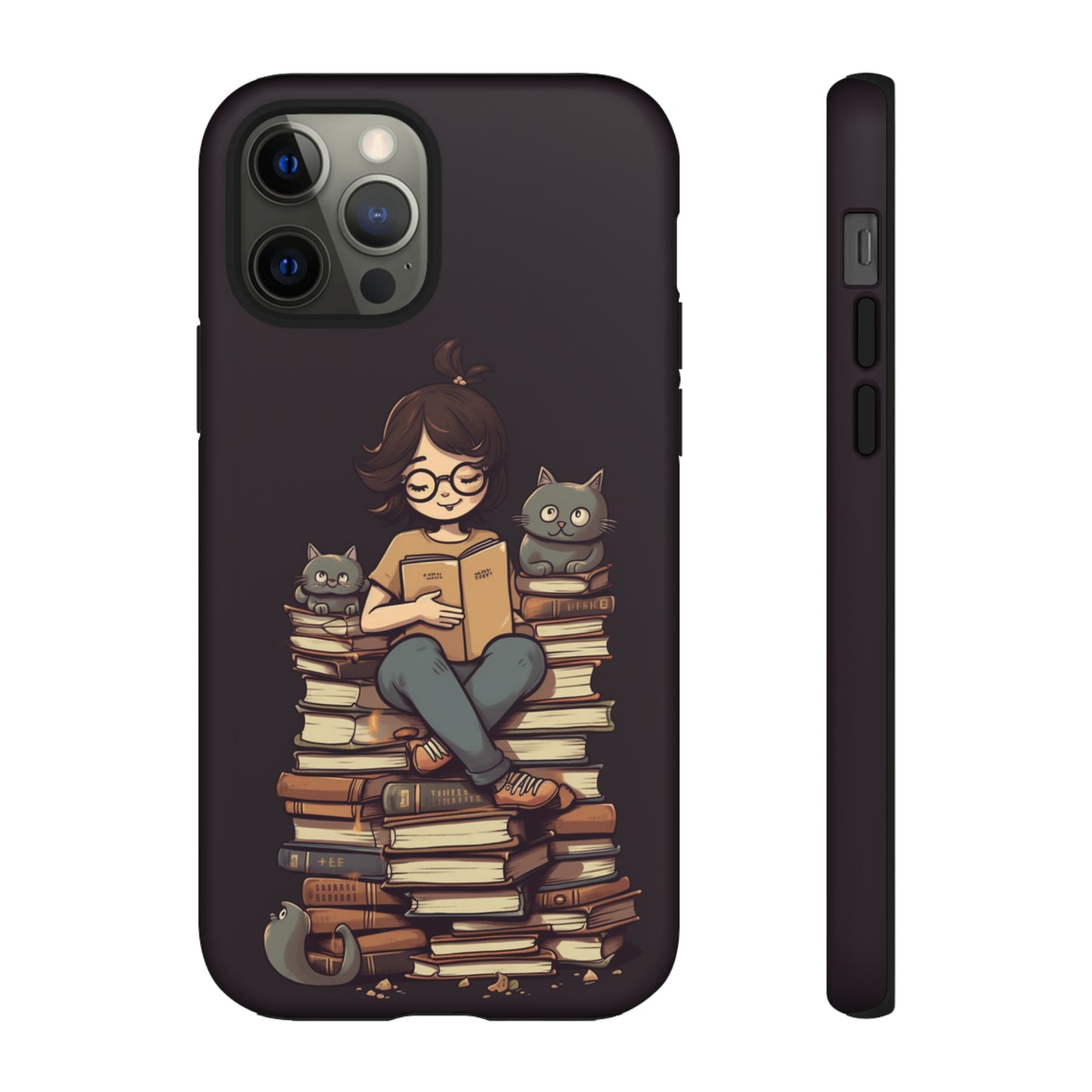 Cats and Books Phone Case