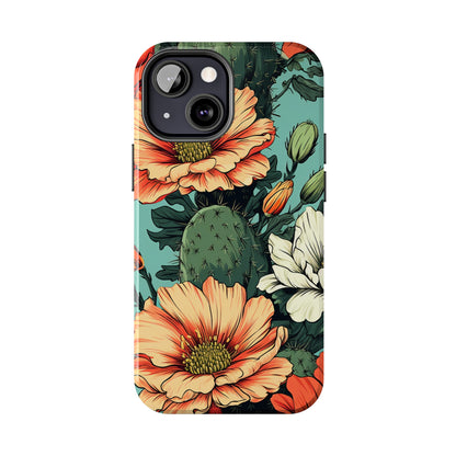 Desert Dream: Retro Vibe Cactus Tough iPhone Case