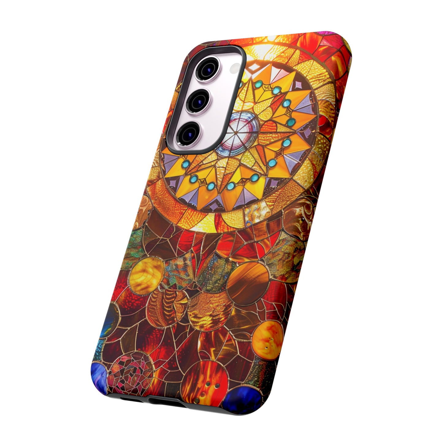 Cosmic Stained Glass Mandala Phone Case