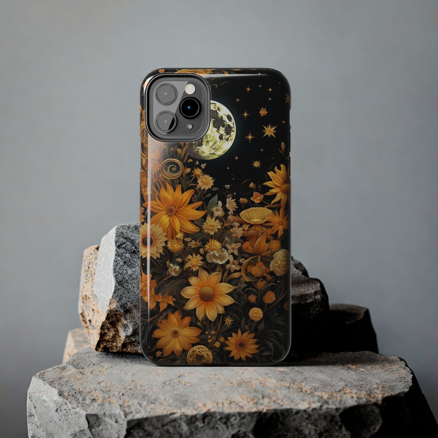 Cottagecore Floral Sun Moon Stars iPhone Case | Embrace Mystical Nature's Beauty