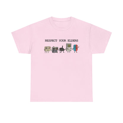 Respect Your Elders 80s Retro Gaming T Shirt Vintage Controller Nerd Tee