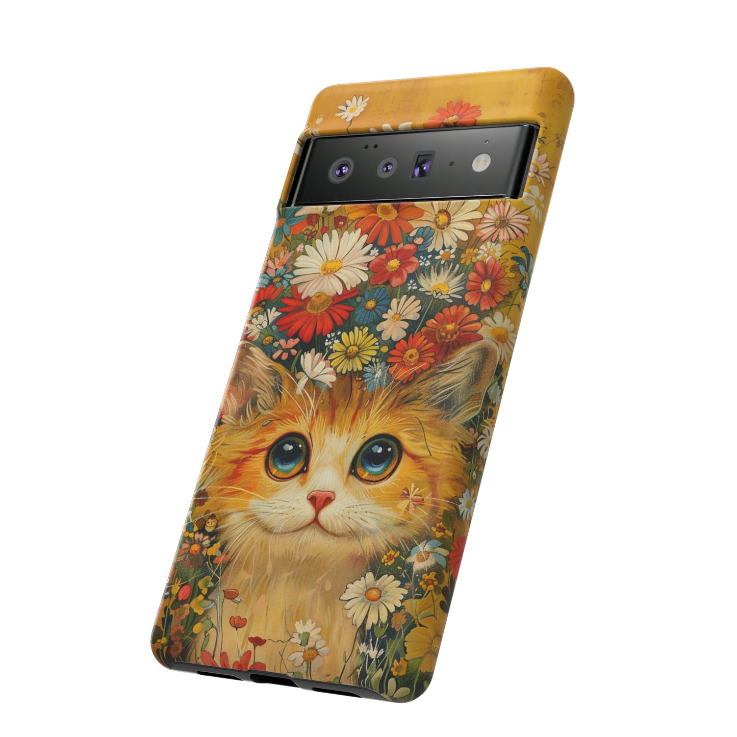 Cute Cat in Floral Garden Phone Case