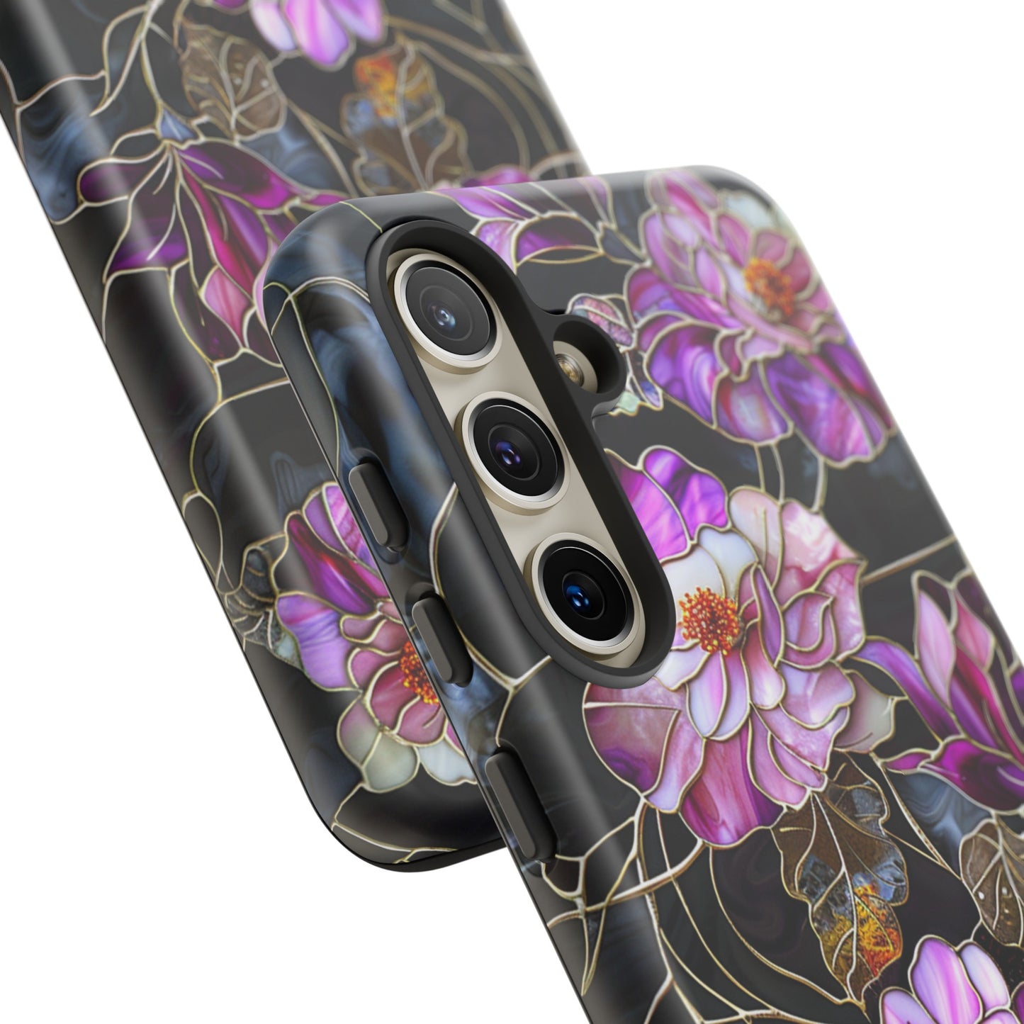 Magenta Color Floral Stained Glass Phone Case