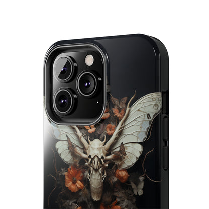 Deadhead Moth Gothic Dark Academia iPhone Case | Spooky Skull Mysterious Elegance