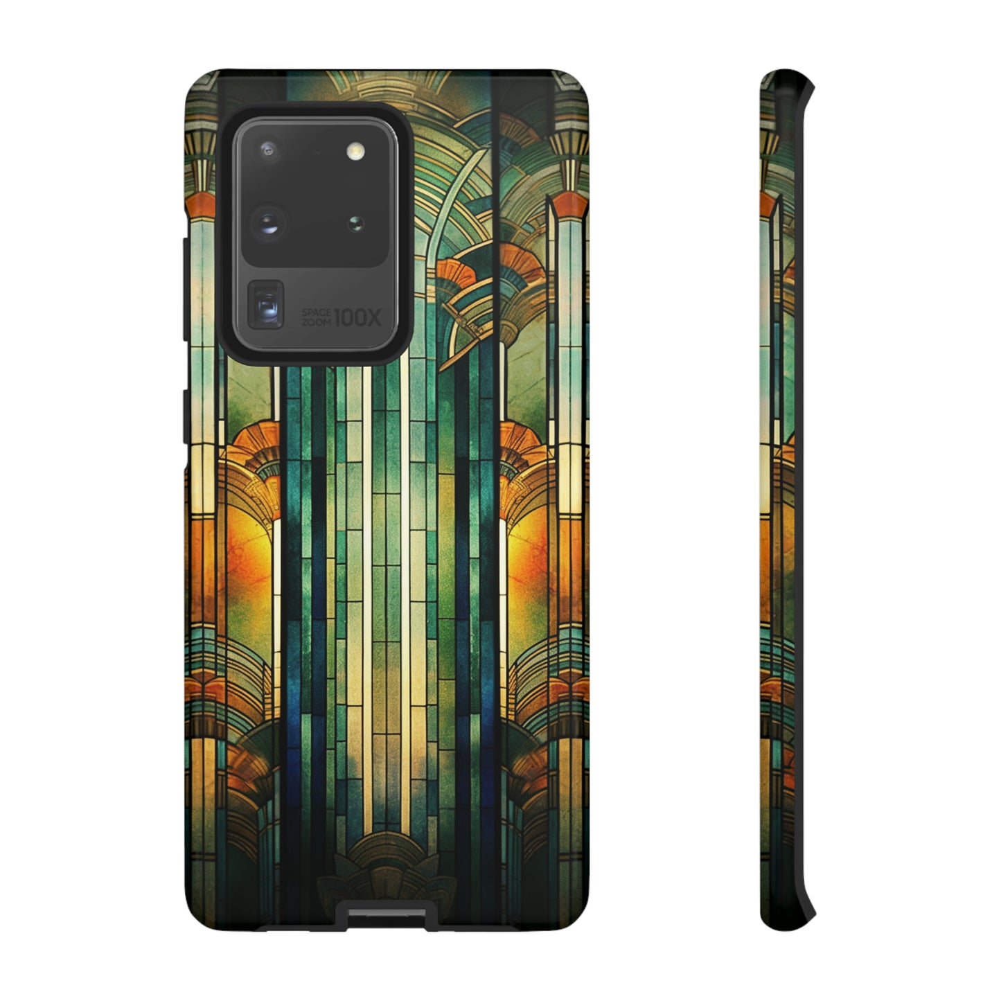 Art Deco Stained Glass floral Phone Case for iPhone 15, 14, Pro Max, 13, 12 & Samsung Galaxy S23, S22, S21, Google Pixel