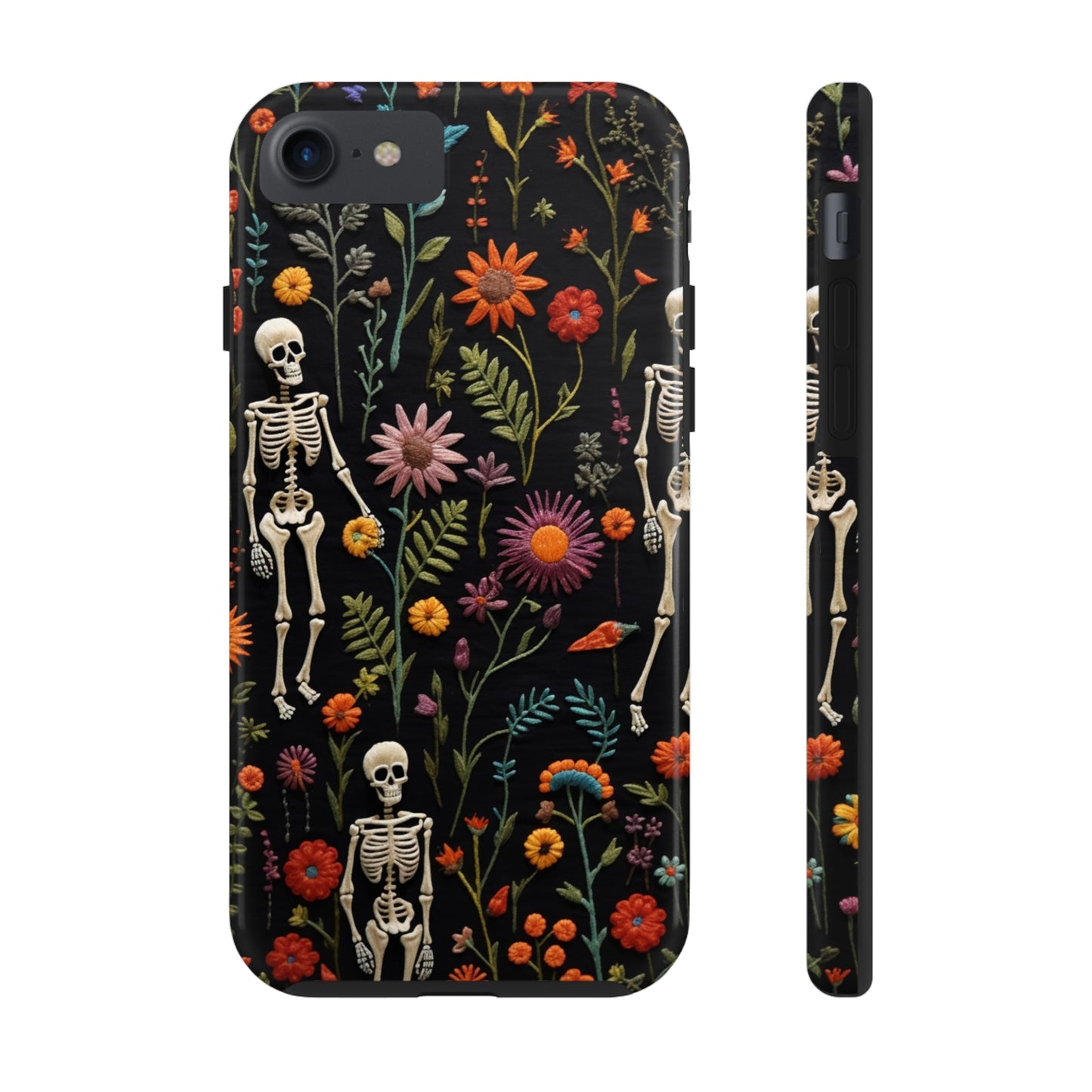 Skeletons in the garden Halloween Embroidery Phone Case