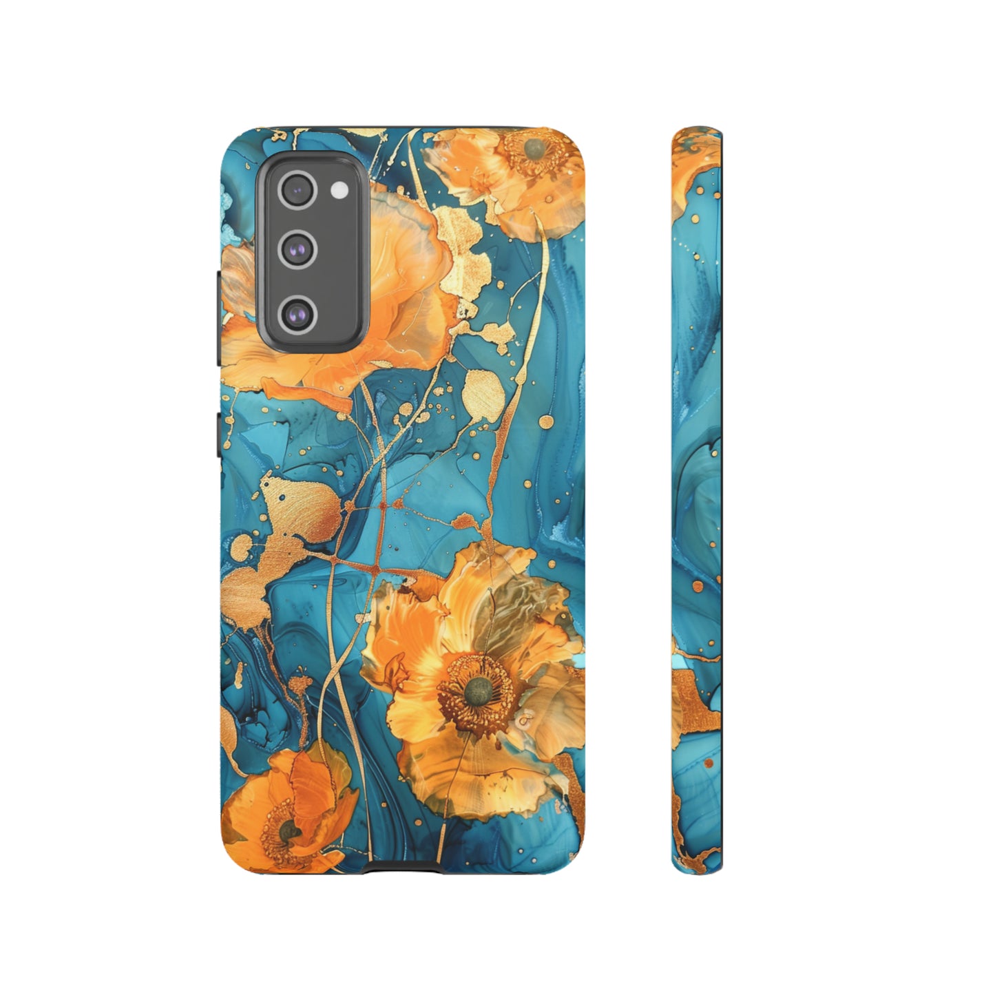 Gold Poppies Color Splash Floral Design Phone Case