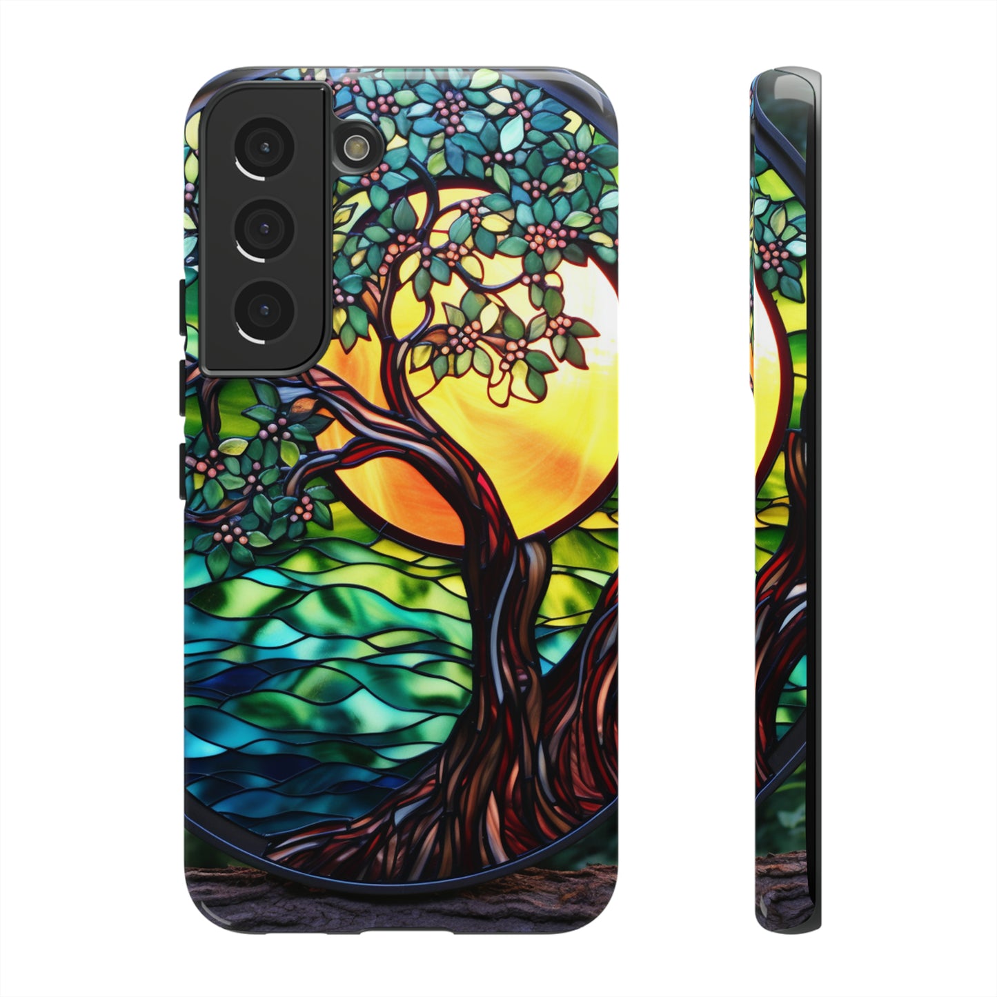 Stained Glass Mosaic Tile Tree of Life Full Moon