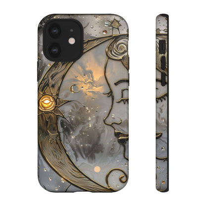 Moon Stars Stained Glass Starry Night Phone Case