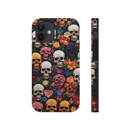 Embroidery Style Skulls Goth Dark Academia Tough Case iPhone Case