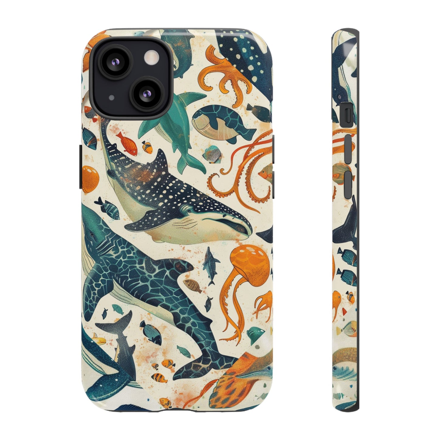 Undersea World Shark, Turtle, Manta Ray Phone Case