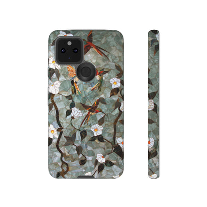 Stained Glass Hummingbirds and Flowers iPhone Case