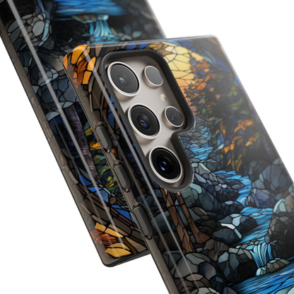 Stained Glass Stone Bridge and River Art Phone Case