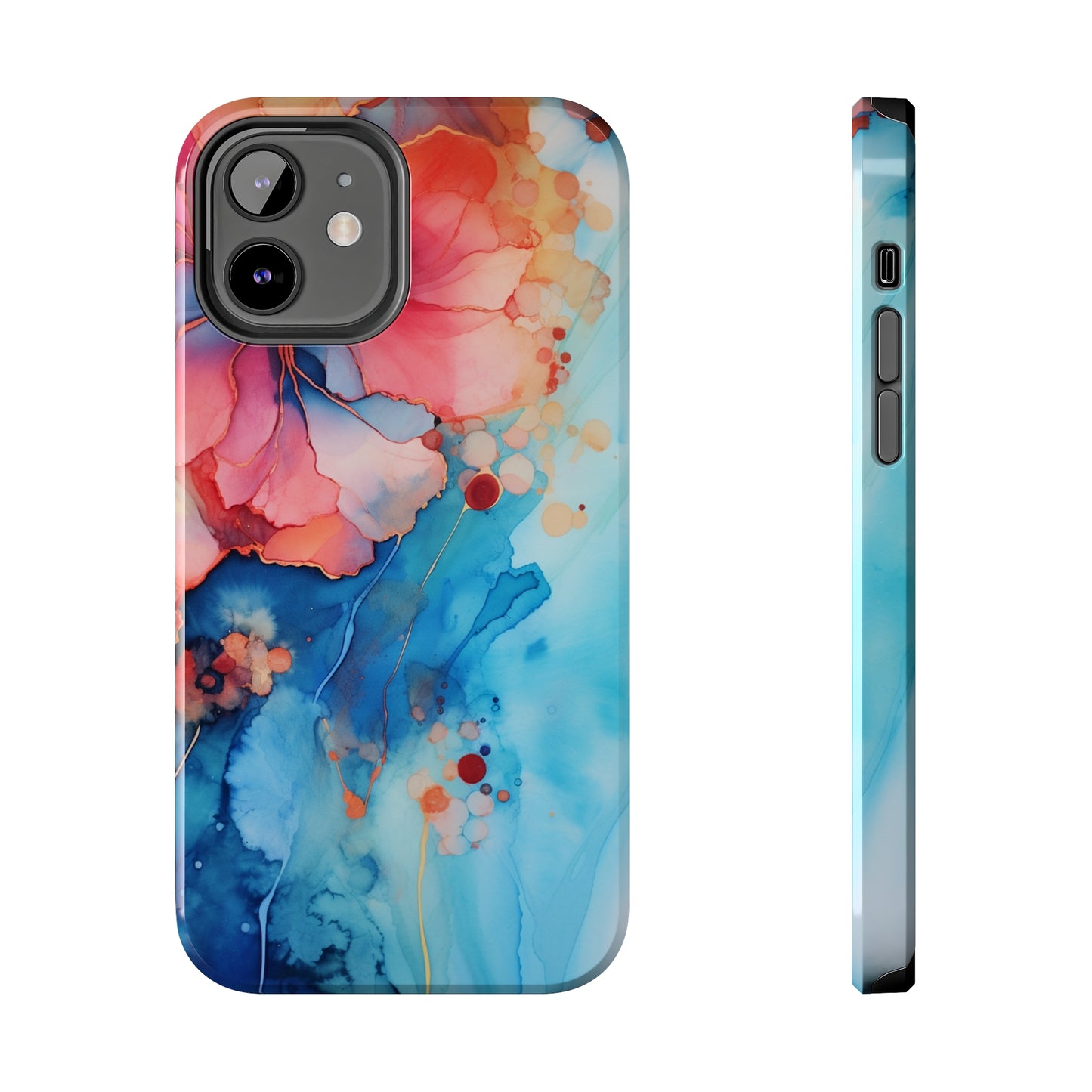 Marbled Floral Watercolor Phone Case | Embrace the Mesmerizing Multicolor Art