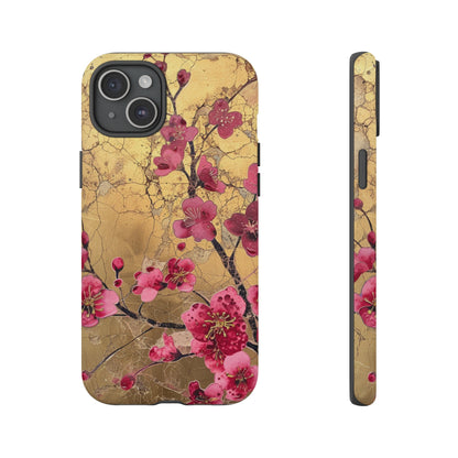 Pink Forget Me Nots Gold Floral Phone Case