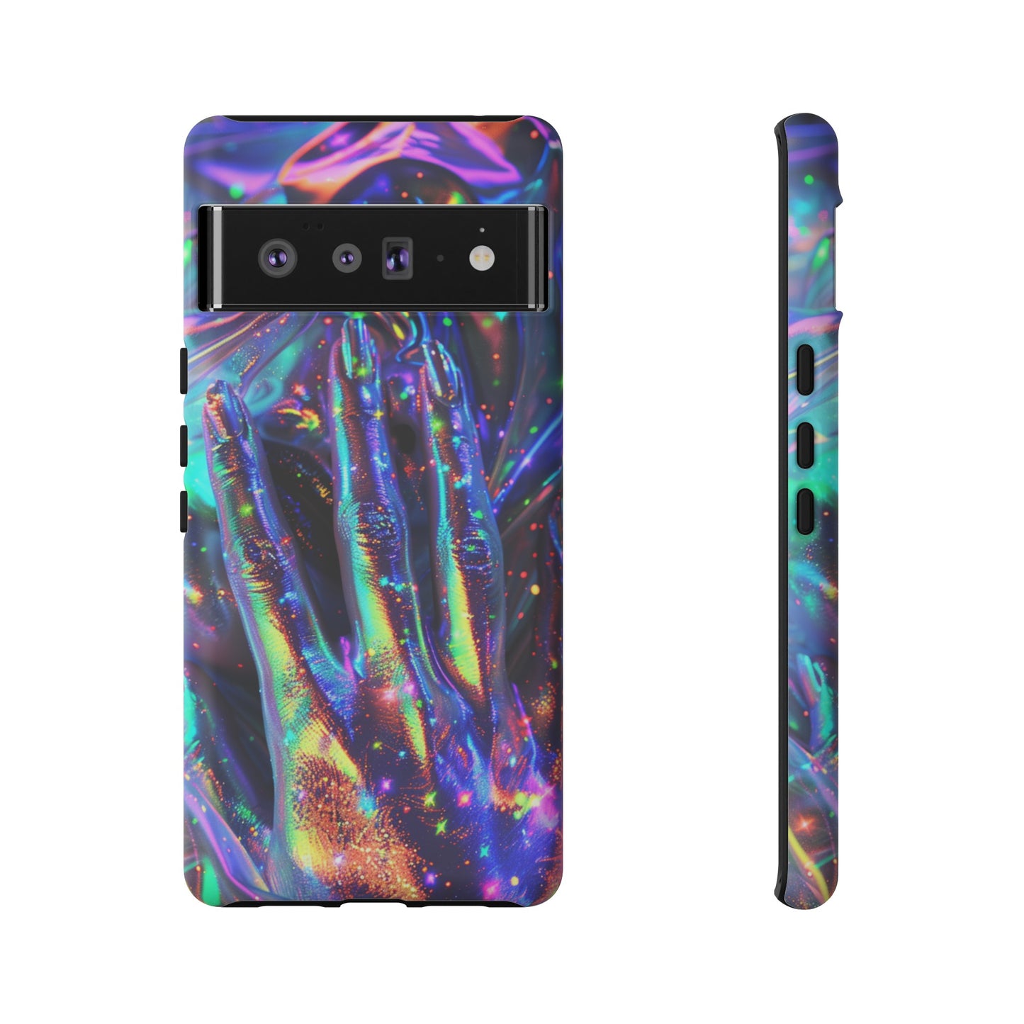 Marbled opalescent Holographic Print Phone Case