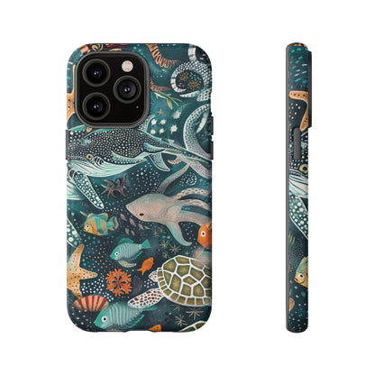 Undersea World Shark, Turtle, Manta Ray Phone Case