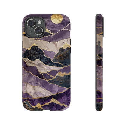 Abstract Purple Gold Mountain Phone Case