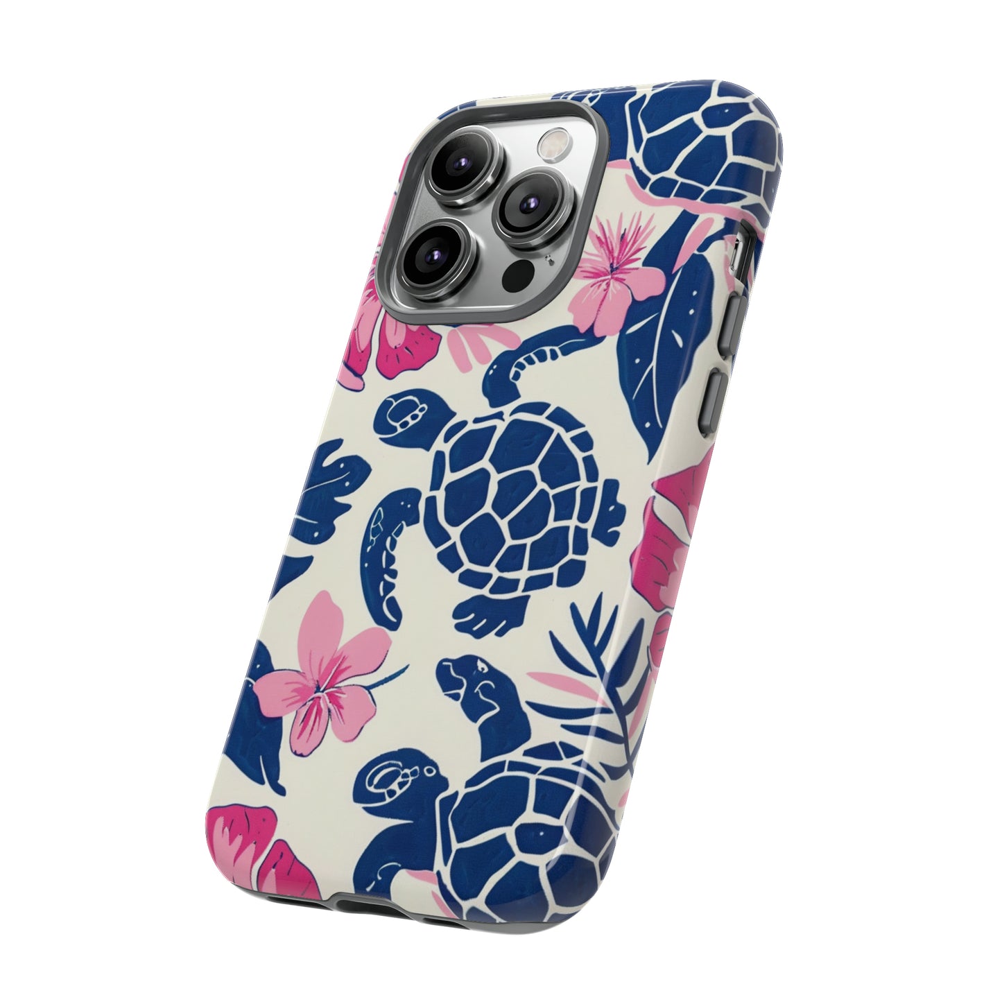 Undersea Floral Blue Sea Turtle Phone Case