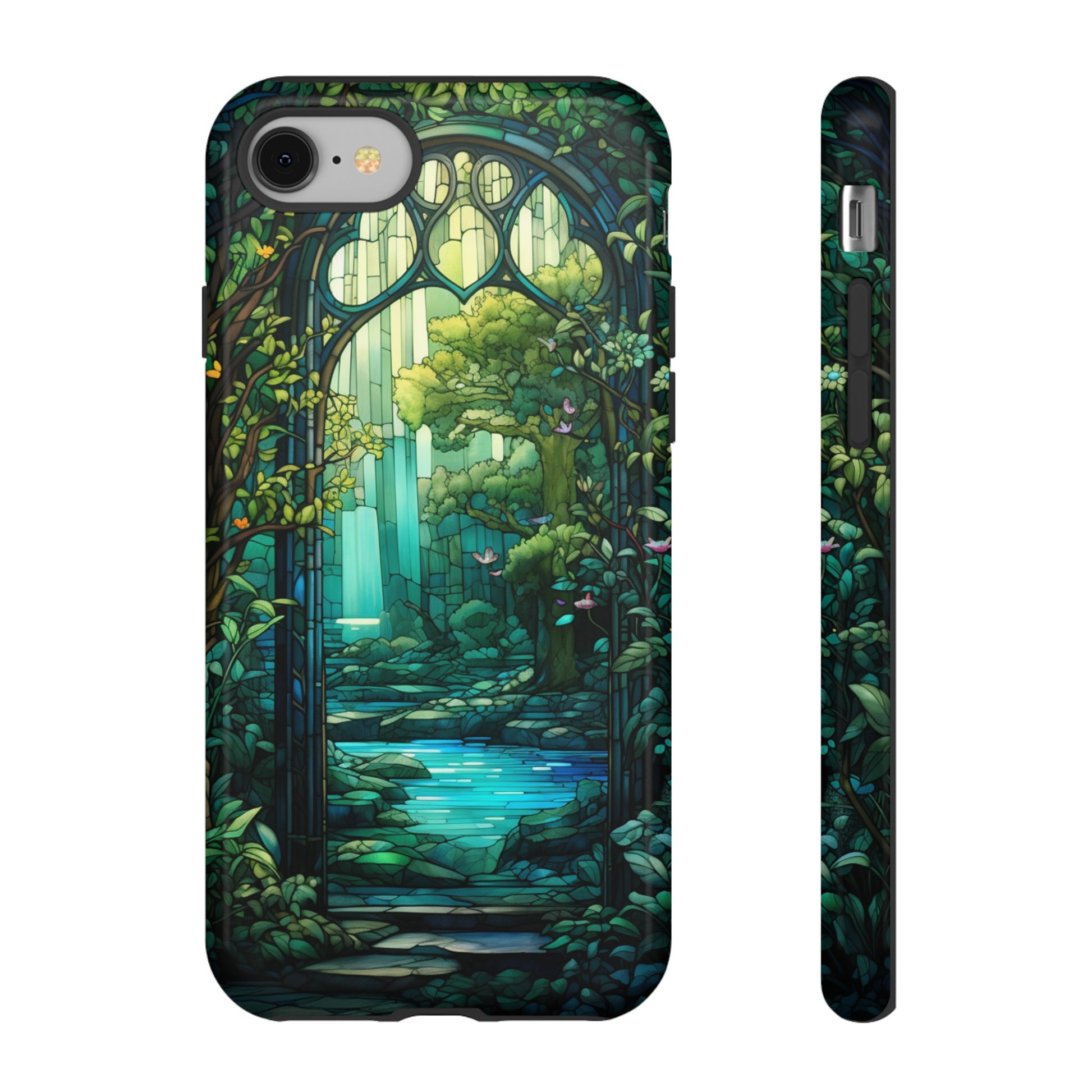 Stained glass secret garden phone case for iPhone 15