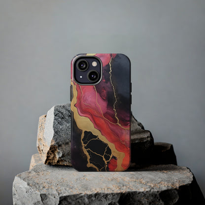 Marbled Dark Lava flow Phone Case | Embrace the Mesmerizing Multicolor Art