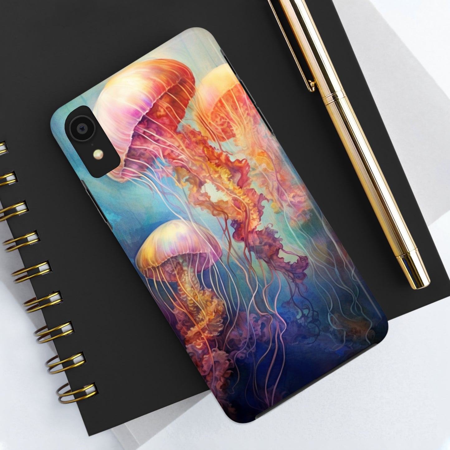 Psychedelic Colors of Jellyfish iPhone Tough Case | Dive into a Vibrant and Mesmerizing Underwater World