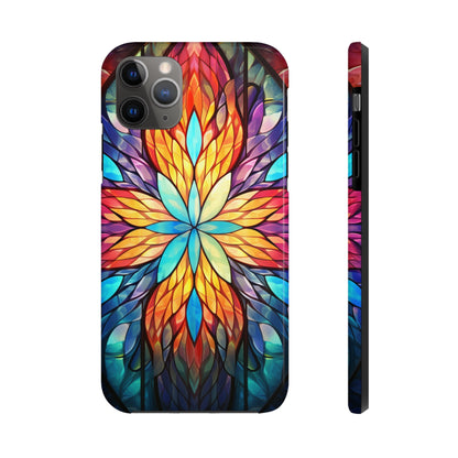 Stained Glass Tough iPhone Case | Trippy Psychedelic Colorful Flowers Floral Aesthetic Retro iPhone 14 Plus 13 12 7 8 Se Trendy Hippie Boho