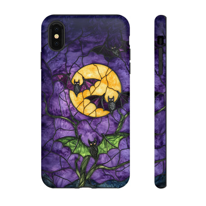 Full Moon Stained Glass Style Halloween Bats Phone Case