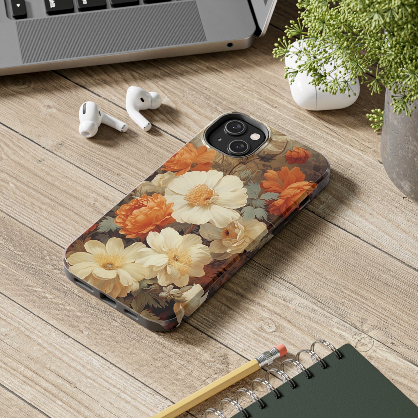 Vintage Floral Aesthetic Phone Tough Case Antique Print for iPhone 14 11 Pro 12 13 XR XS X 7+ 8 Boho Nature Flowers Cottage Core