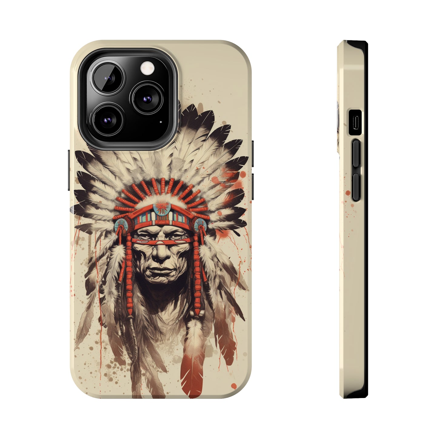 Proud Heritage: Native American Chief Headdress | Iconic Tribal iPhone Case for Models 11 through 14 Pro Max