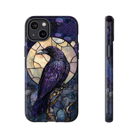 Halloween purple raven phone case for iPhone 15