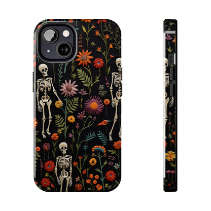 Skeletons in the garden Halloween Embroidery Phone Case