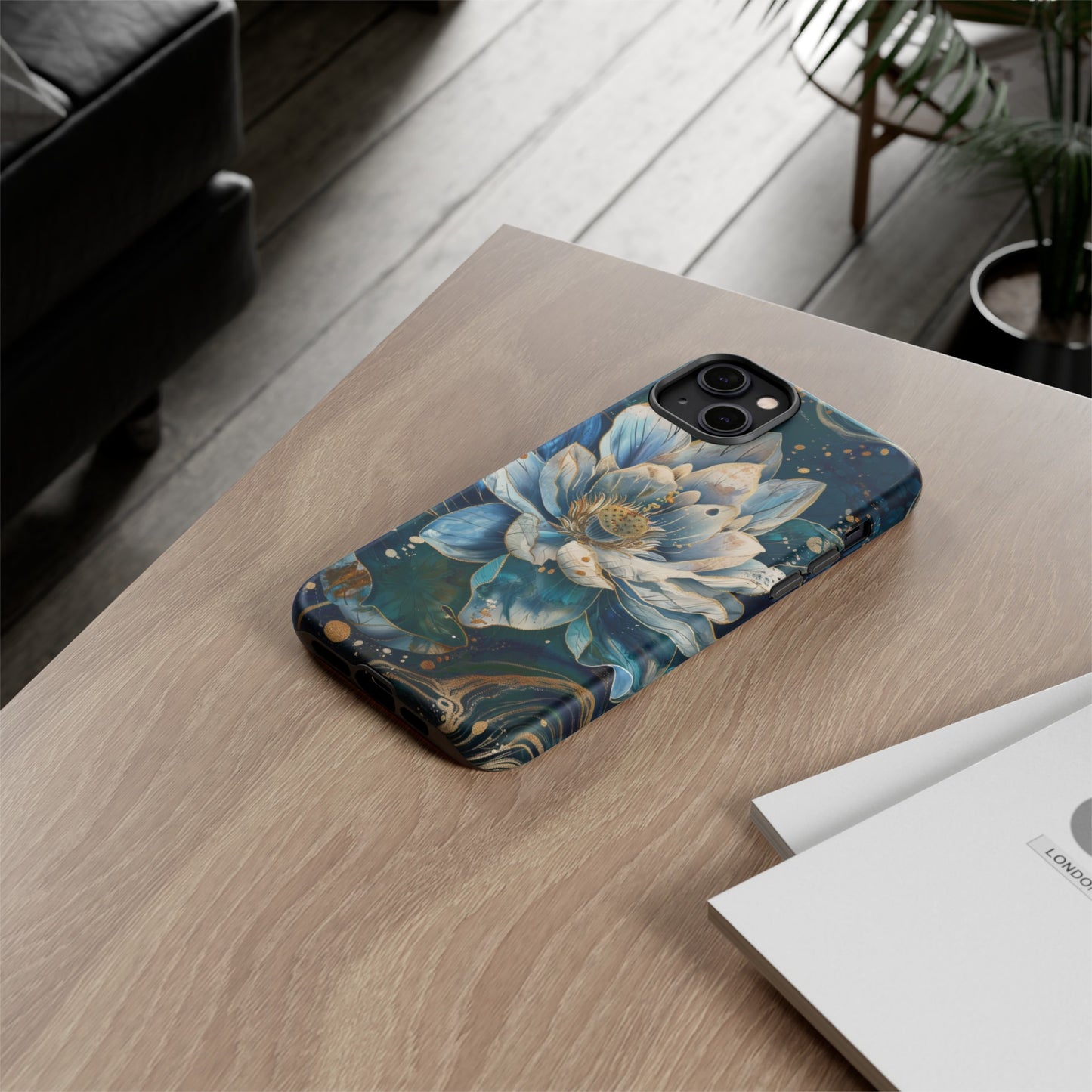 Zen Stained Glass Lotus Floral Design Phone Case