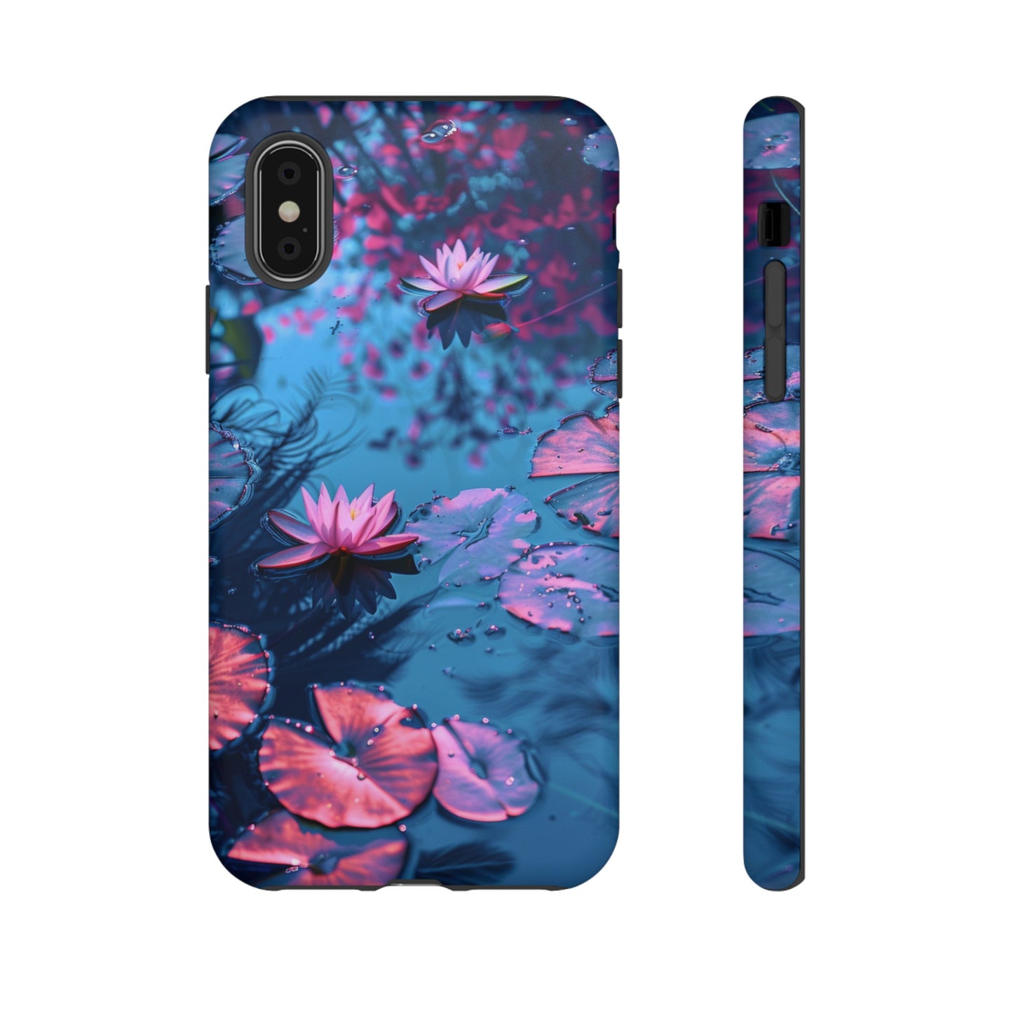 Magenta and Blue Color Zen Lily Pad Phone Case