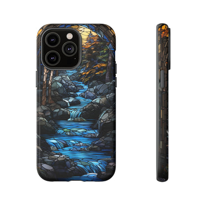 Stained Glass Stone Bridge and River Art Phone Case