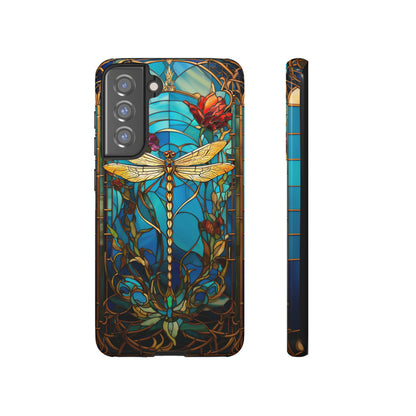 Vintage Art Nouveau Stained Glass Dragonfly Phone Case