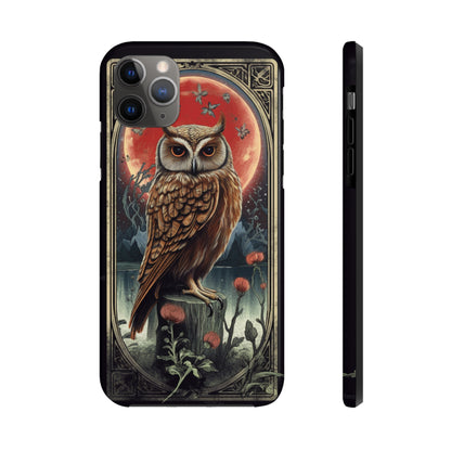 The Hermit Owl Tarot | Dark Academia Aesthetic Retro Tough iPhone Case | Embrace Mystical Vibes with Captivating Tarot Art and Reliable Protection