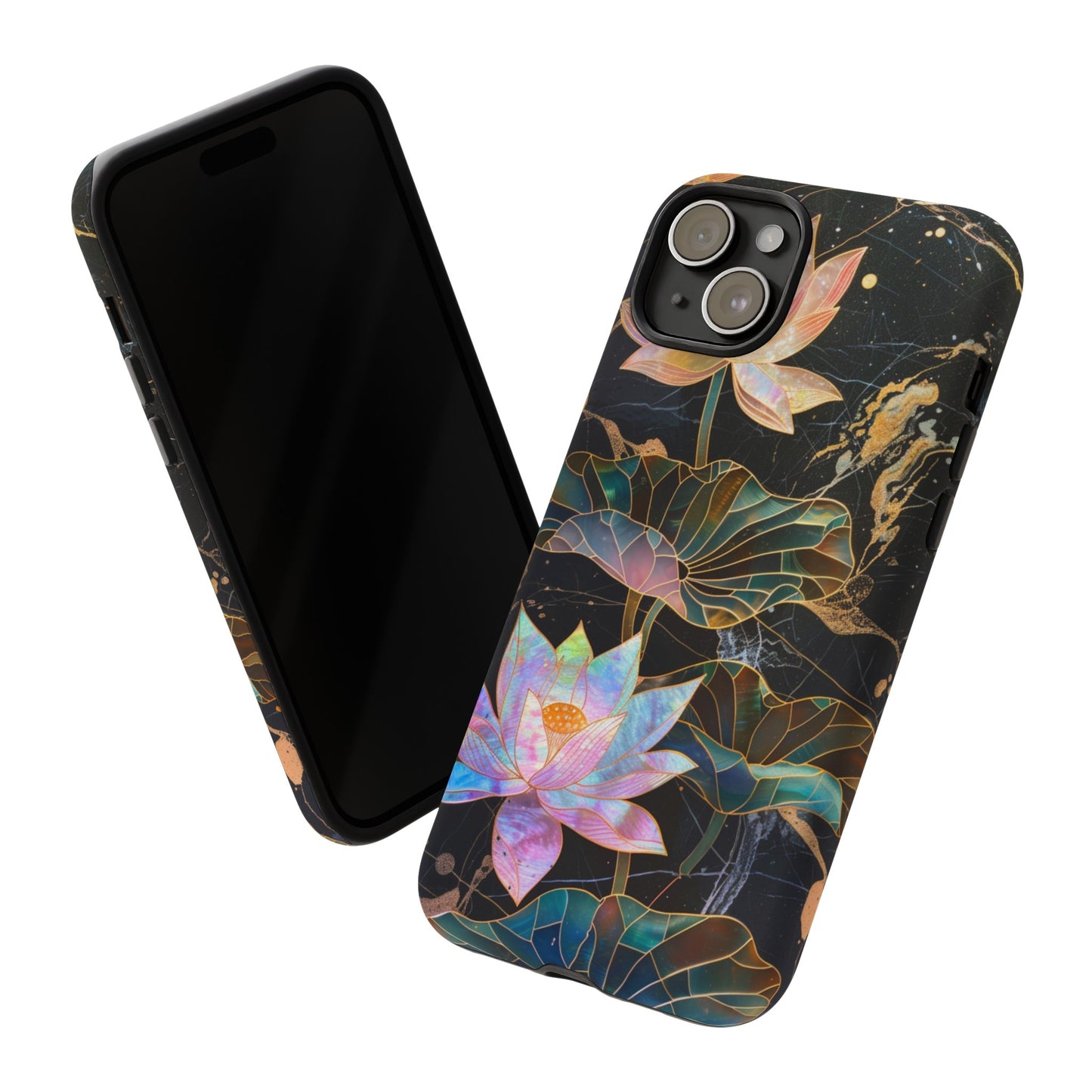 Zen Stained Glass Lotus Floral Design Phone Case