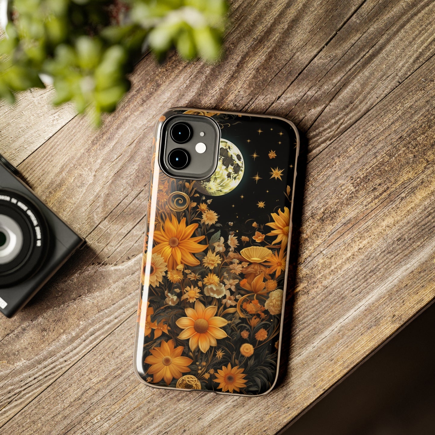 Cottagecore Floral Sun Moon Stars iPhone Case | Embrace Mystical Nature's Beauty