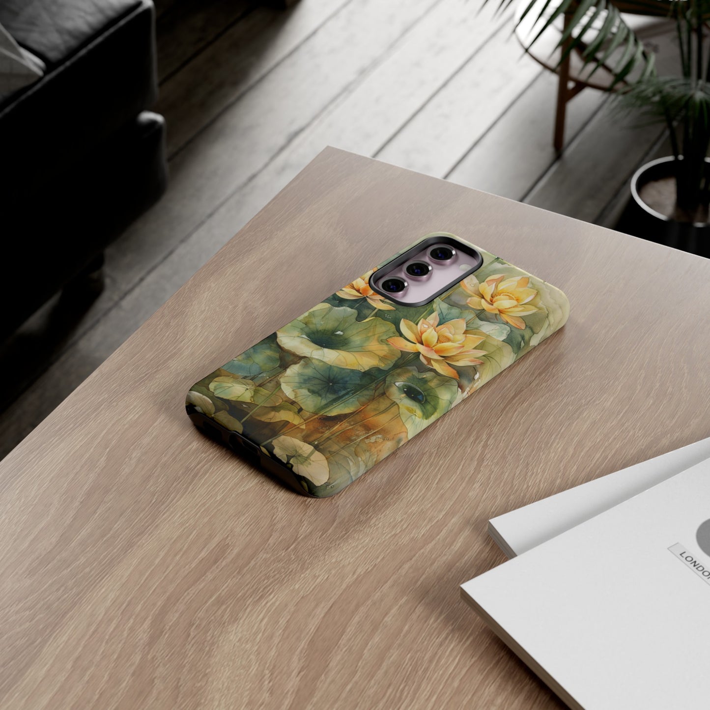 Zen Lotus Watercolor Painting iPhone 15 Case