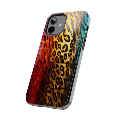 Kaleidoscopic Wild: Psychedelic Rainbow Leopard Print | Dazzling iPhone Case