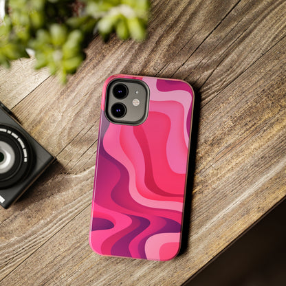 The Pink Wave iPhone Case Splash of Vibrance | Modern Art Meets Protection iPhone Tough Case