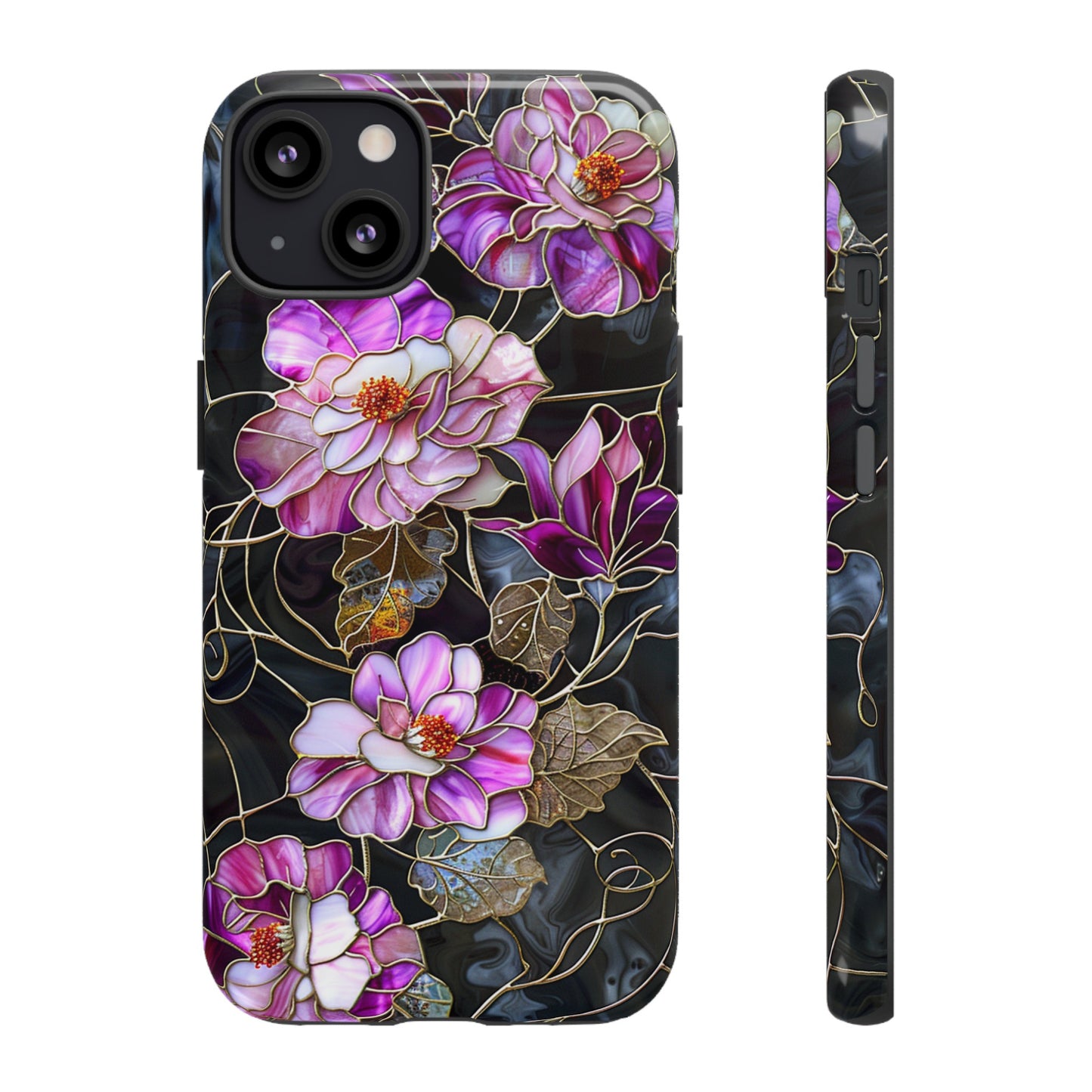 Magenta Color Floral Stained Glass Phone Case