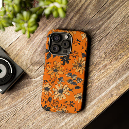 Orange Floral Phone Case Cute Summer Flower Aesthetic