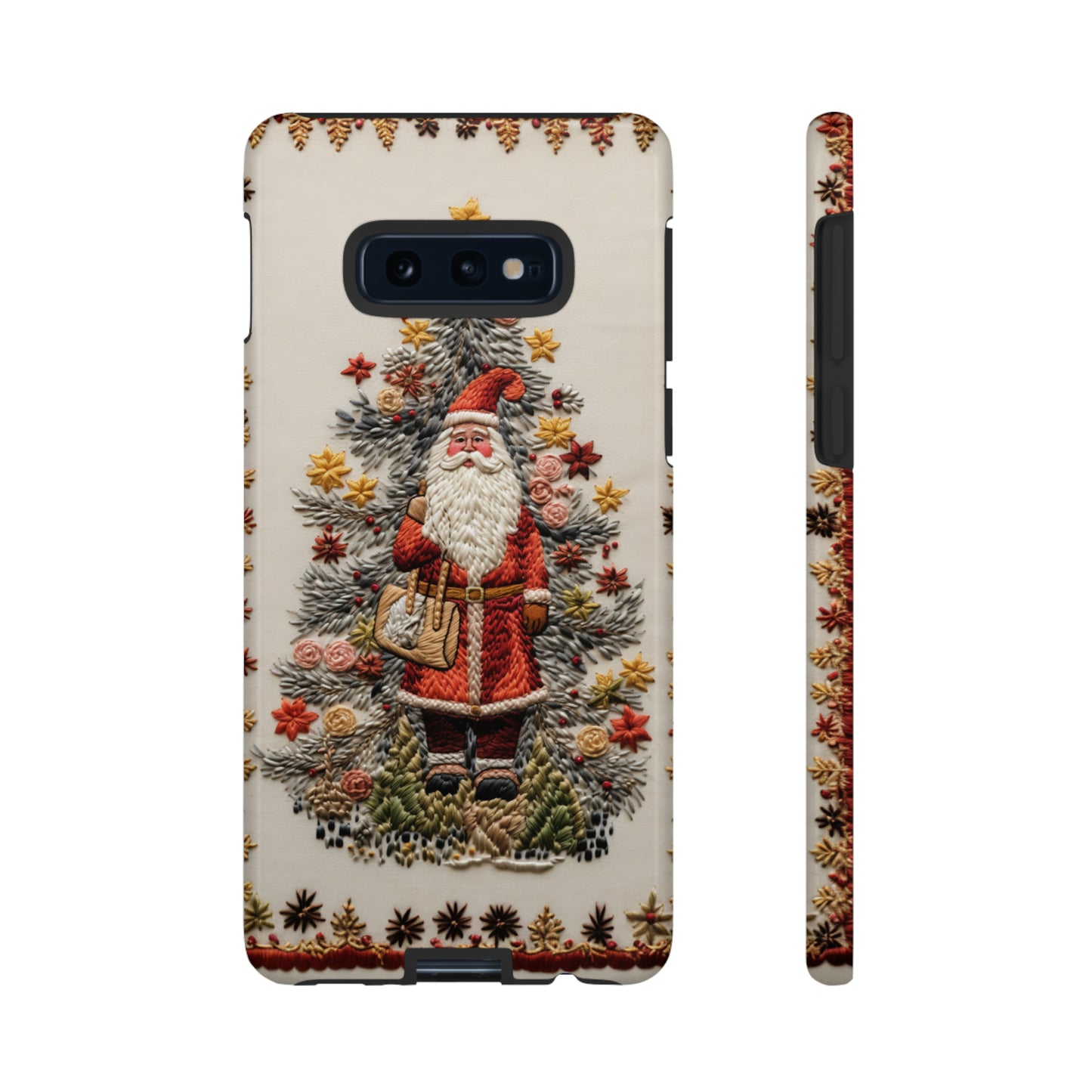 Vintage Embroidery Christmas Santa Phone Case