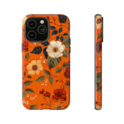 Orange Floral Phone Tough Case