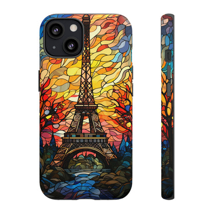 Parisian Elegance: Stained Glass Eiffel Tower | Artistic Flair iPhone Case for iPhone Models 11 through 14 Pro Max, Samsung Galaxy, and Google Pixel