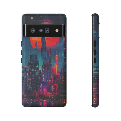 Cyberpunk Full Moon Cityscape Phone Case