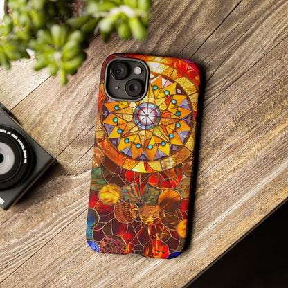 Cosmic Stained Glass Mandala Phone Case