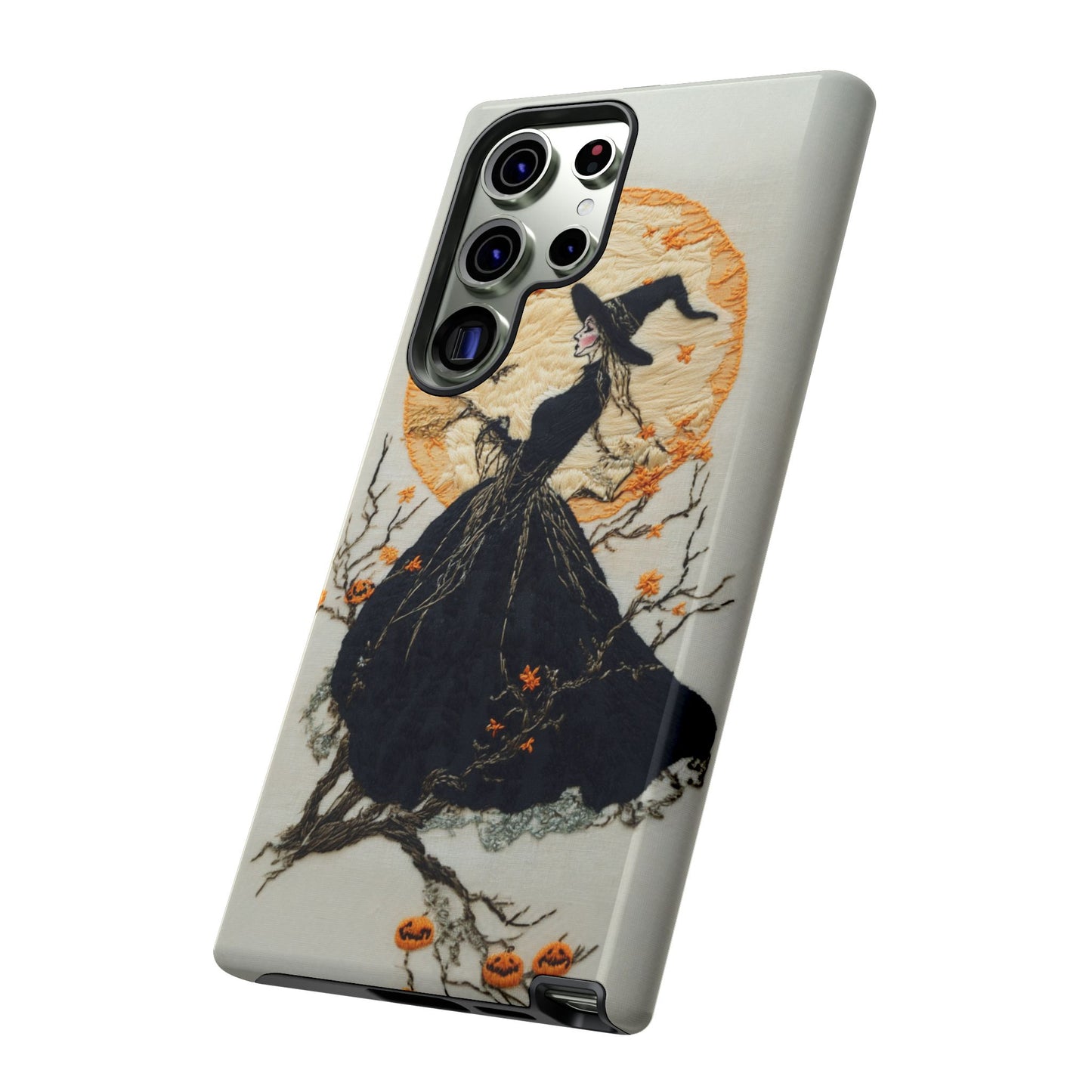 Halloween Witch Autumn iPhone Case, Embroidered Style